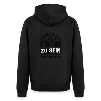 Concrete Concrete Construction, Reinforced Concrete Construction, Civil Engineering - Unisex Premium Organic Zip Hoodie - black - Back - Nico (187cm)
