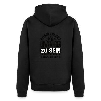 Lkwfahrer Lkw Trucker Lastwagen Lkwfahrer Spruch - Unisex Premium Bio Zip Hoodie - Schwarz - Hinten - Nico (187cm)