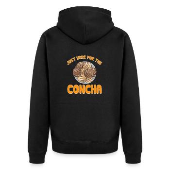 Concha Hispanic Mexikanisch Pan Dulce - Unisex Premium Bio Zip Hoodie - Schwarz - Hinten - Nico (187cm)