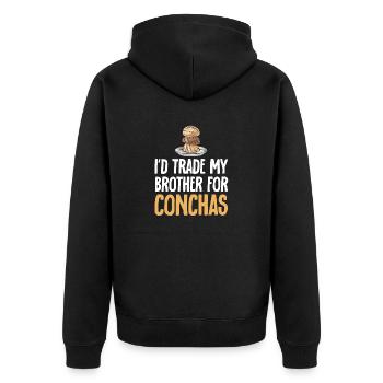 Concha Hispanique Mexicain Pan Dulce - Veste à capuche bio Premium Unisexe - noir - Dos - Nico (187cm)
