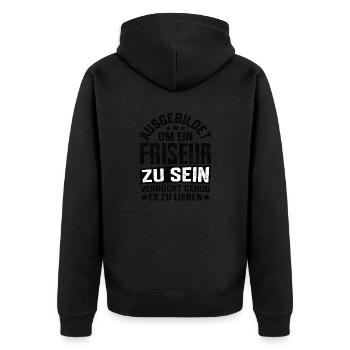 Coiffeur Coiffeur Coiffeur Salon de coiffure Coiffeur - Veste à capuche bio Premium Unisexe - noir - Dos - Nico (187cm)