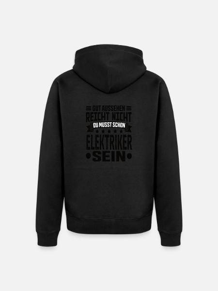 Elektriker - Unisex Premium Bio Zip Hoodie - Schwarz