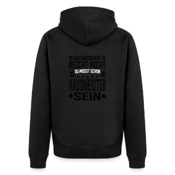 Gardien - Veste à capuche bio Premium Unisexe - noir - Dos - Nico (187cm)