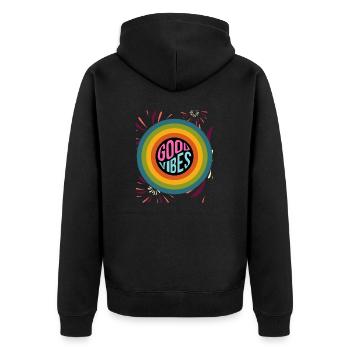 Chemise de motivation Best Vibes - Veste à capuche bio Premium Unisexe - noir - Dos - Nico (187cm)