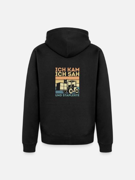 Gabelstaplerfahrer Lagerist Lagerarbeiter - Unisex Premium Bio Zip Hoodie - Schwarz