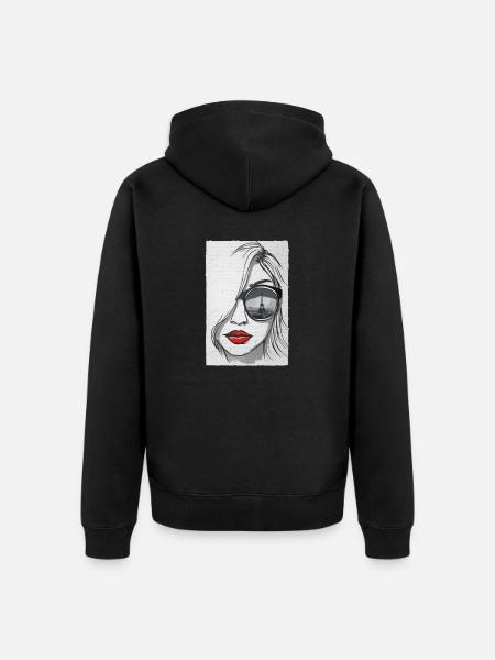 Graffeuse à Paris - Tour Eiffel - Veste à capuche bio Premium Unisexe - noir