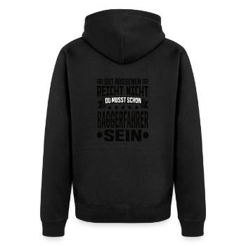 Excavator Driver Excavator Civil Engineering Construction Equipment Operator Saying - Unisex Premium Organic Zip Hoodie - black - Back - Nico (187cm)
