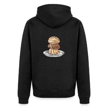 Concha Hispanic Mexikanisch Pan Dulce - Unisex Premium Bio Zip Hoodie - Schwarz - Hinten - Nico (187cm)