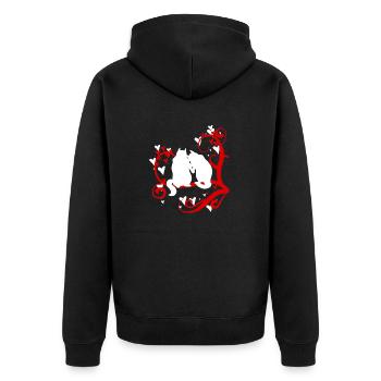 Squirrels In Love On A Tree Funny Chipmunks Animal - Unisex Premium Organic Zip Hoodie - black - Back - Nico (187cm)