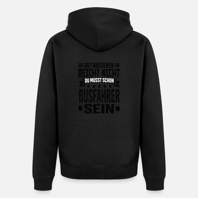 Busfahrer Bus Bester Busfahrer Busfahrer Spruch - Unisex Premium Bio Zip Hoodie - Schwarz