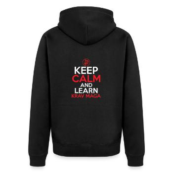 Keep Calm And Learn Krav Maga Training Martial Art - Unisex Premium Organic Zip Hoodie - black - Back - Nico (187cm)