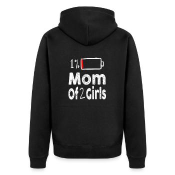 Maman de 2 filles Drôle fête des mères - Veste à capuche bio Premium Unisexe - noir - Dos - Nico (187cm)