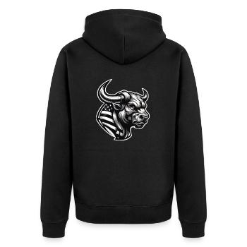 American Bull - Unisex Premium Bio Zip Hoodie - Schwarz - Hinten - Nico (187cm)