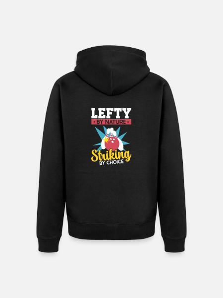 Bowling Left-handed Left-handed bowler - Unisex Premium Organic Zip Hoodie - black