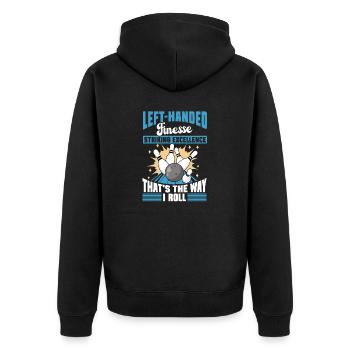 Bowling Left-handed Left-handed bowler - Unisex Premium Organic Zip Hoodie - black - Back - Nico (187cm)