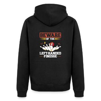 Bowling Left-handed Left-handed bowler - Unisex Premium Organic Zip Hoodie - black - Back - Nico (187cm)