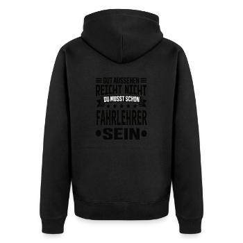 Driving instructor - Unisex Premium Organic Zip Hoodie - black - Back - Nico (187cm)
