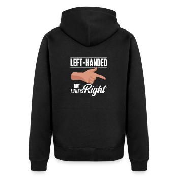 Linkshänder - Unisex Premium Bio Zip Hoodie - Schwarz - Hinten - Nico (187cm)