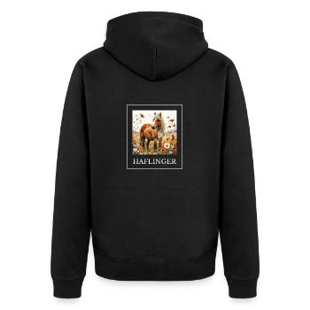 Haflinger Motif Cheval Sweet - Veste à capuche bio Premium Unisexe - noir - Dos - Nico (187cm)
