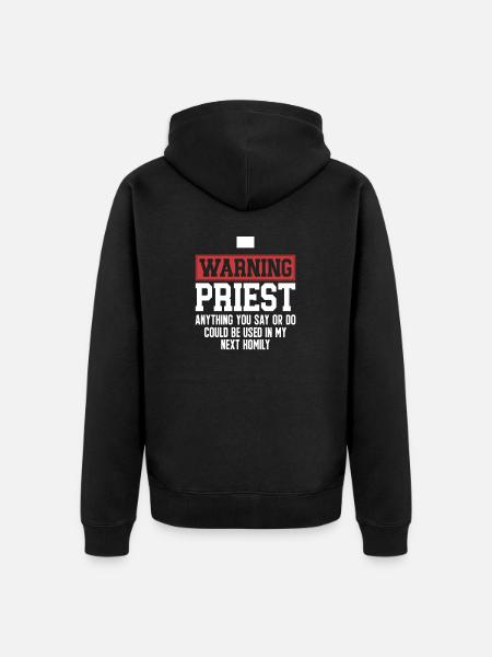 Priest Catholic Christian priest - Unisex Premium Organic Zip Hoodie - black