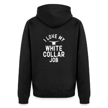Priester Katholischer christlicher Priester - Unisex Premium Bio Zip Hoodie - Schwarz - Hinten - Nico (187cm)