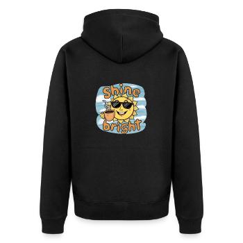 HELL LEUCHTEN - Unisex Premium Bio Zip Hoodie - Schwarz - Hinten - Nico (187cm)