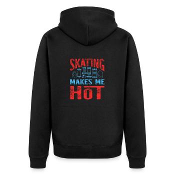 Skateboarding Skateboard Design For Skateboarder - Unisex Premium Organic Zip Hoodie - black - Back - Nico (187cm)