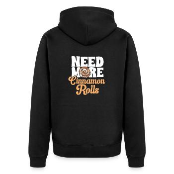Cinnamon roll - Unisex Premium Organic Zip Hoodie - black - Back - Nico (187cm)