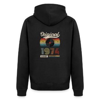 1974 Vintage Anniversaire cadeau Tee Style Rétro - Veste à capuche bio Premium Unisexe - noir - Dos - Nico (187cm)