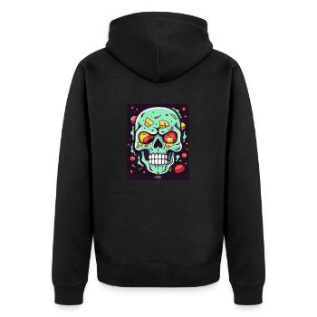 Another fantastic colorful skull - Unisex Premium Organic Zip Hoodie - black - Back - Nico (187cm)