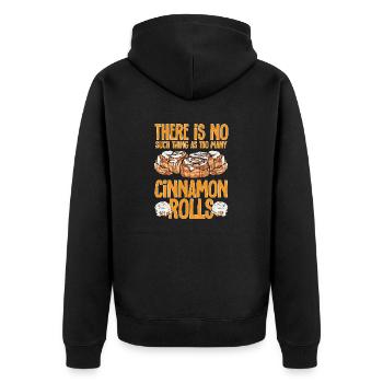 Cinnamon roll - Unisex Premium Organic Zip Hoodie - black - Back - Nico (187cm)
