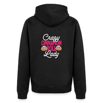 Cinnamon roll - Unisex Premium Organic Zip Hoodie - black - Back - Nico (187cm)