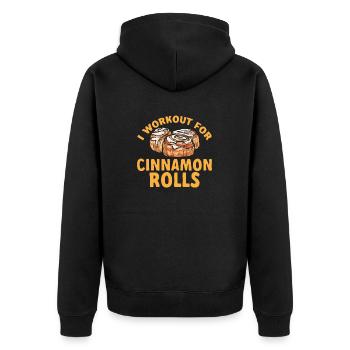 Cinnamon roll - Unisex Premium Organic Zip Hoodie - black - Back - Nico (187cm)