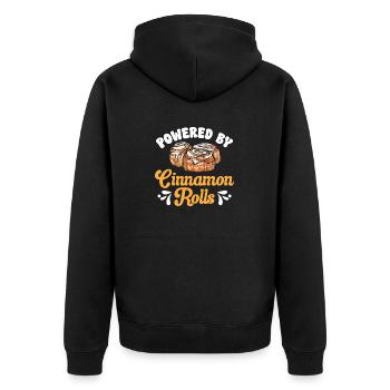 Zimtschnecke - Unisex Premium Bio Zip Hoodie - Schwarz - Hinten - Nico (187cm)