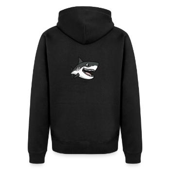 Funny, silly shark - Unisex Premium Organic Zip Hoodie - black - Back - Nico (187cm)