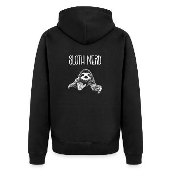 T-shirt Nerd paresseux Mignon Amoureux des animaux en mouvement lent - Veste à capuche bio Premium Unisexe - noir - Dos - Nico (187cm)