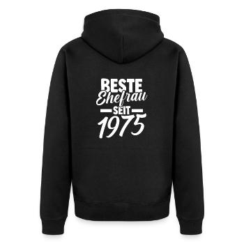 Meilleure épouse de la Saint-Valentin depuis 1975 - Veste à capuche bio Premium Unisexe - noir - Dos - Nico (187cm)