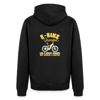 Electric Bike Cycling Biker E-Bike - Unisex Premium Organic Zip Hoodie - black - Back - Nico (187cm)
