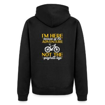 Elektrofahrrad Radfahren Biker E-Bike - Unisex Premium Bio Zip Hoodie - Schwarz - Hinten - Nico (187cm)
