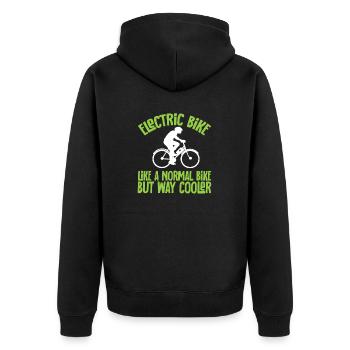 Elektrofahrrad Radfahren Biker E-Bike - Unisex Premium Bio Zip Hoodie - Schwarz - Hinten - Nico (187cm)