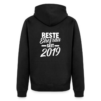 Meilleure épouse de la Saint-Valentin depuis 2019 - Veste à capuche bio Premium Unisexe - noir - Dos - Nico (187cm)