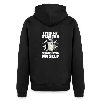 Sourdough Starter Sourdough Bread Bread Baking - Unisex Premium Organic Zip Hoodie - black - Back - Nico (187cm)