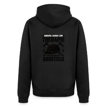 Craft Craftsman Craftsman Humor Construction Site - Unisex Premium Organic Zip Hoodie - black - Back - Nico (187cm)