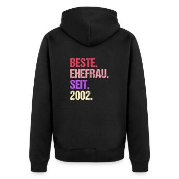 Meilleure épouse de la Saint-Valentin depuis 2002 - Veste à capuche bio Premium Unisexe - noir - Dos - Nico (187cm)