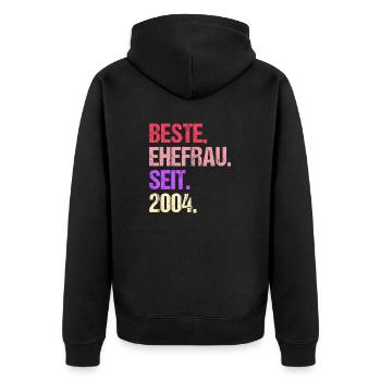 Valentine's Day Best Wife Since 2004 - Unisex Premium Organic Zip Hoodie - black - Back - Nico (187cm)