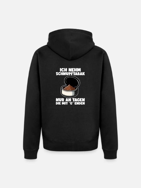 Schnupftabak Priis Schnupftabak Dose - Unisex Premium Bio Zip Hoodie - Schwarz