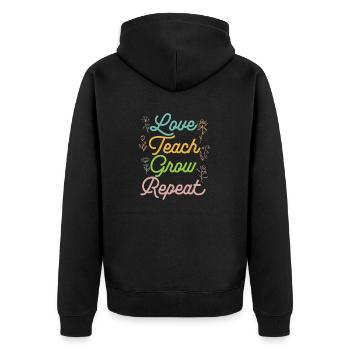 Enseignante de maternelle Éducatrice de centre de garde - Veste à capuche bio Premium Unisexe - noir - Dos - Nico (187cm)