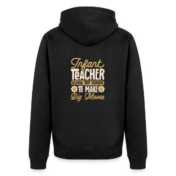 Enseignante de maternelle Éducatrice de centre de garde - Veste à capuche bio Premium Unisexe - noir - Dos - Nico (187cm)