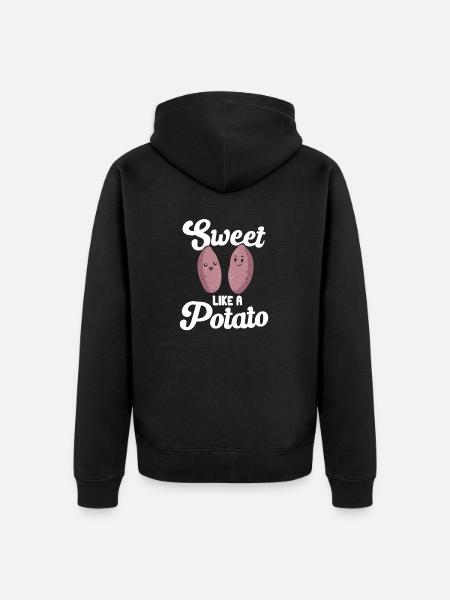Sweet Potato Root Vegetables - Unisex Premium Organic Zip Hoodie - black
