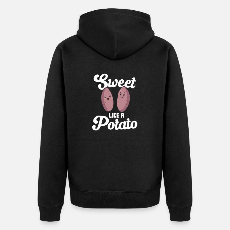 Légumes-racines de patates douces - Veste à capuche bio Premium Unisexe - noir